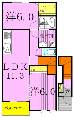 ラグーナＢ 201号室 間取り