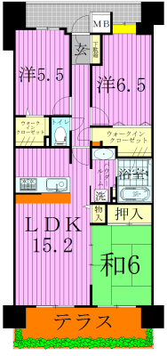 ウィズ柏光ヶ丘 102号室 間取り