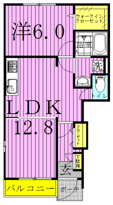 ラフレシールⅠ 101号室 間取り