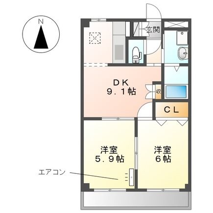 クレイスヴィラ 103号室 間取り