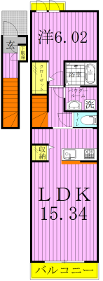 エスタブレＣ 201号室 間取り
