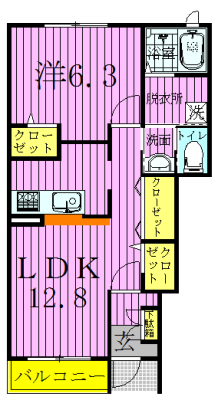 ビバフェリチェ 103号室 間取り