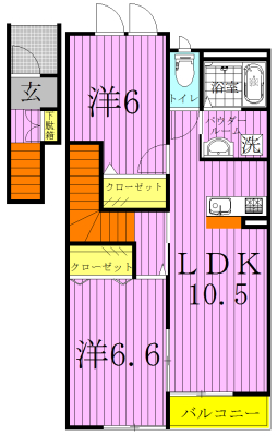 サンマルサンＢ 205号室 間取り
