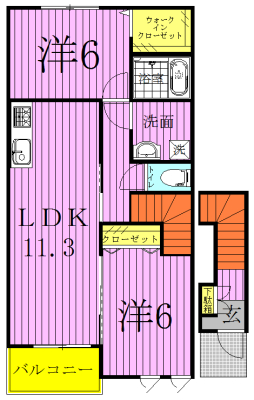 ブライトネス 201号室 間取り
