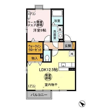 フォンティーヌ大津ヶ丘 202号室 間取り