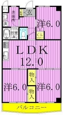 プレジオⅡ 208号室 間取り