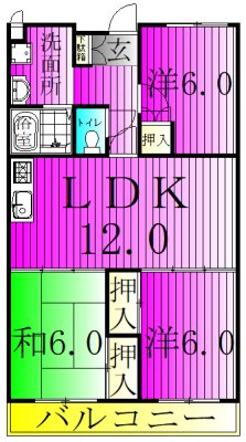 プレジオⅡ 101号室 間取り