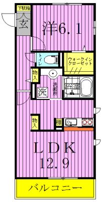 クレシアコート 105号室 間取り