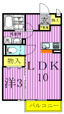 メゾンローレル　Ⅰ 105号室 間取り