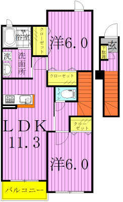 コンフォルト 201号室 間取り