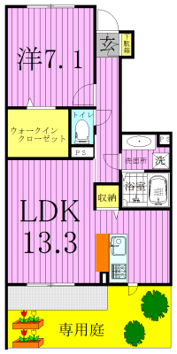 エクセレントヒルⅡ 103号室 間取り