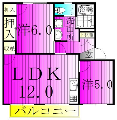 ガーデンスクエアノース 203号室 間取り
