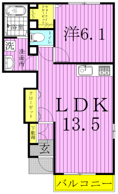 ゼフィルスⅠ 101号室 間取り
