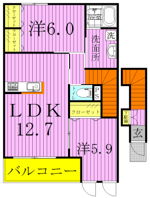 レリーフⅡ 201号室 間取り
