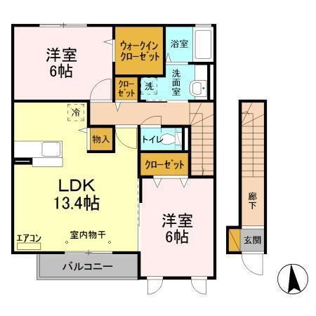 グレイスヒル 202号室 間取り