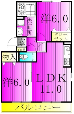ラフォーレ上ノ台Ｃ 間取り