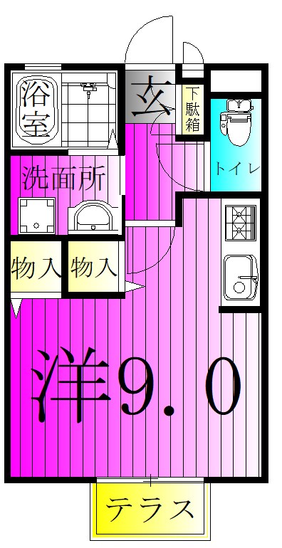 TOWN-A 102号室 間取り