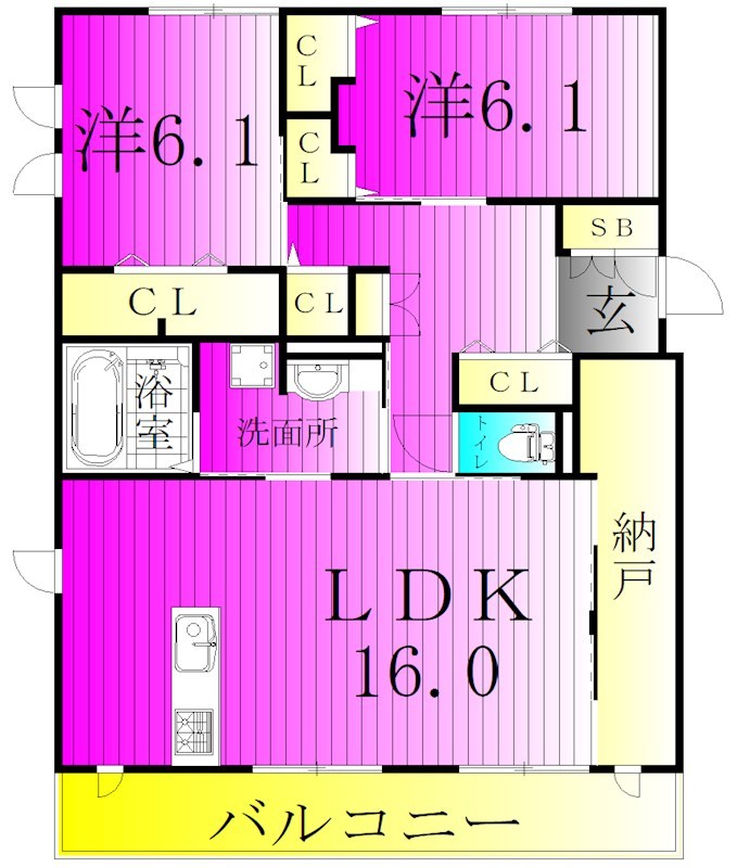 ネイチャーヴィラ　ミネルバ 202号室 間取り