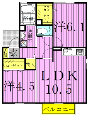 レセーナＡ 201号室 間取り