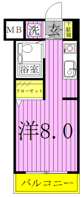 ピュア天王台 305号室 間取り