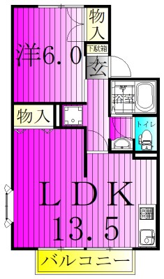セジュールＹＫⅡ 105号室 間取り