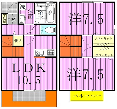 キャトルセゾンＥ棟 102号室 間取り