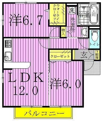 マリン　クオーツ 102号室 間取り