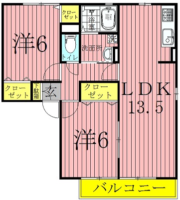 サンロイヤル 103号室 間取り