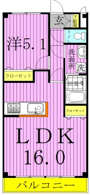 アベニール 203号室 間取り