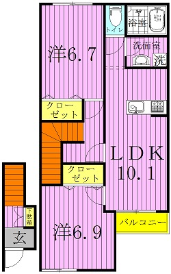 プティ　グリシーヌ 203号室 間取り