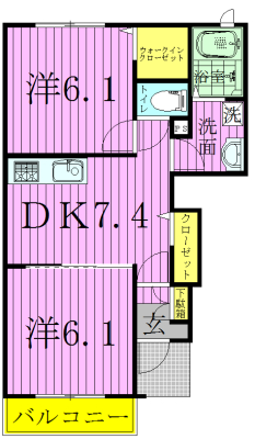 ドルチェ　ヴィータＥ 105号室 間取り