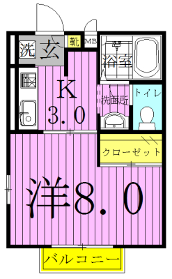 プロウ新柏 102号室 間取り