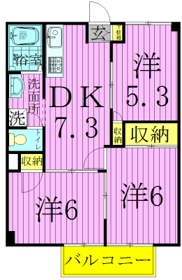 ビュー大木戸2 204号室 間取り