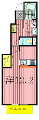 グリーンヒルⅡ 102号室 間取り