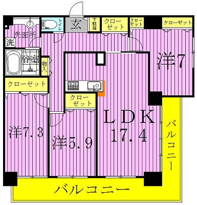 Vesta（ウェスタ） 701号室 間取り
