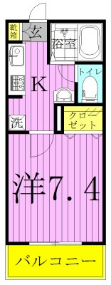 ウエストコート001 202号室 間取り