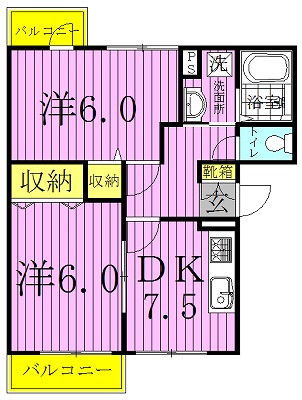 エバーグリーンヒルズ 305号室 間取り