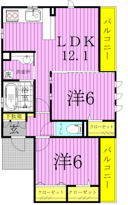 ピアチェーレⅠ 107号室 間取り
