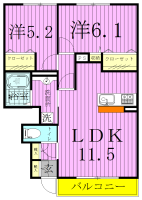 ペンブロークⅡ 102号室 間取り
