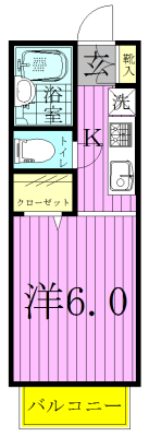 ビューラＭ 211号室 間取り