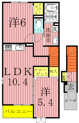 イーストⅡ 201号室 間取り