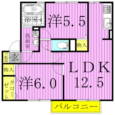 リュミエール 203号室 間取り