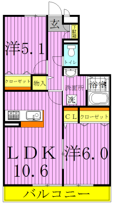 コリーヌ・アン 201号室 間取り