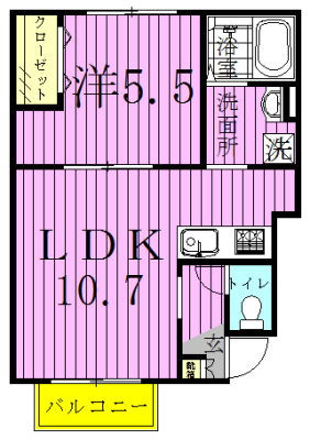 ルーチェ南逆井 101号室 間取り
