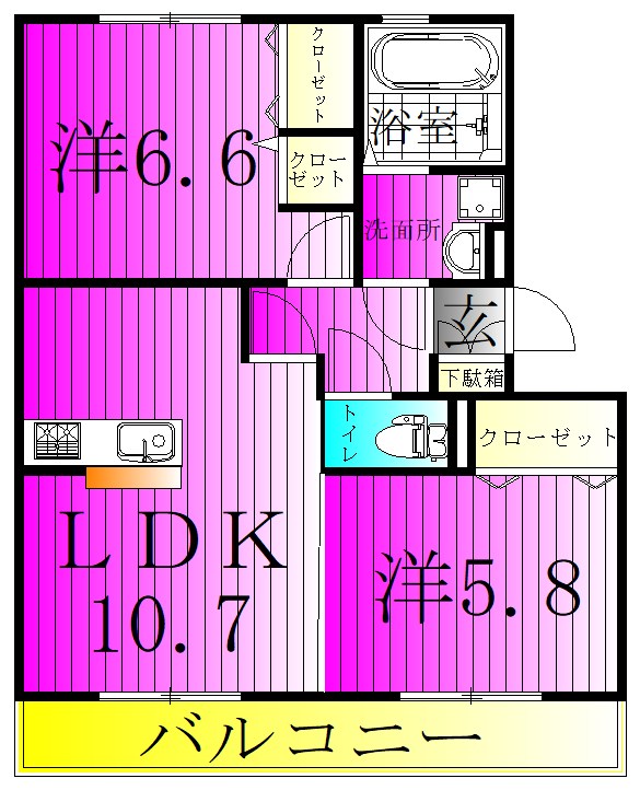 ボヌールおおたかの森Ⅰ 202号室 間取り