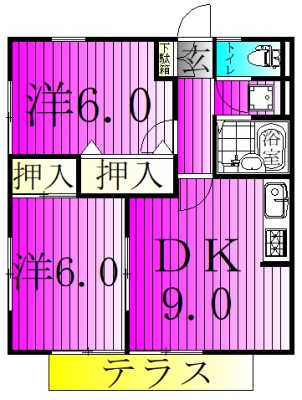 ハイム寿々 102号室 間取り
