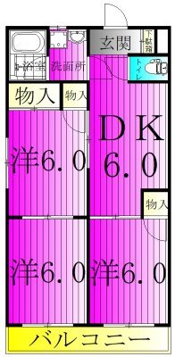 ラムールド峰 101号室 間取り