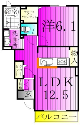 アリエッタ柏 103号室 間取り