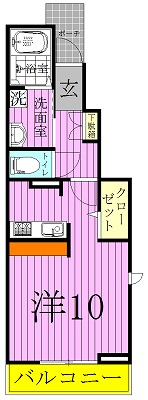 サンヒルズF 101号室 間取り