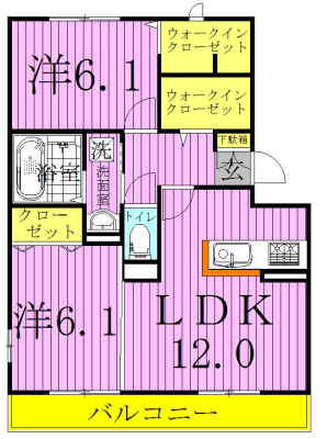 イリアンソスⅠ 103号室 間取り